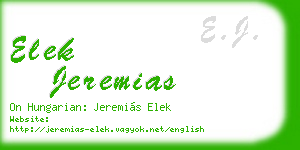 elek jeremias business card