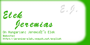 elek jeremias business card